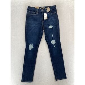 Levi's 311 Shaping Skinny Jeans‎ Women's 30 Dark Blue Stretch Denim Distressed